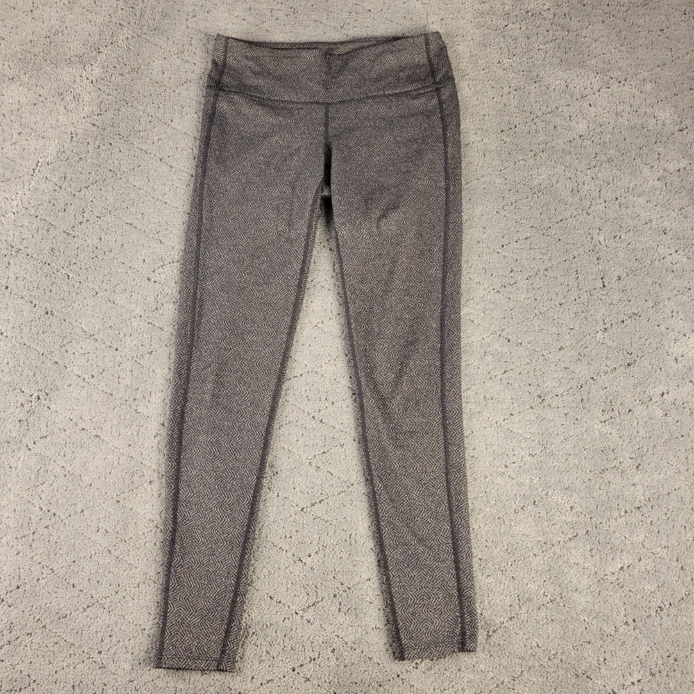 Athleta Leggings Womens S Gray Chaturanga Swirl Slimming Athleisure Gym Workout